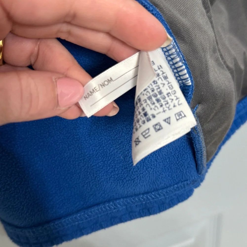 Land's End Youth Boys Sz Medium 8 Full Zip Grid Polar Tech Fleece Jacket EUC